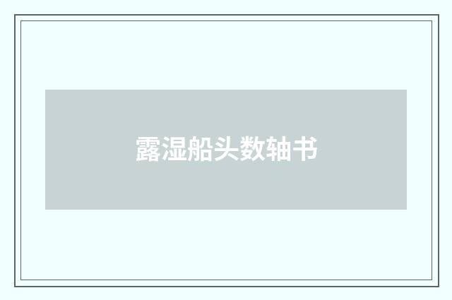 露湿船头数轴书