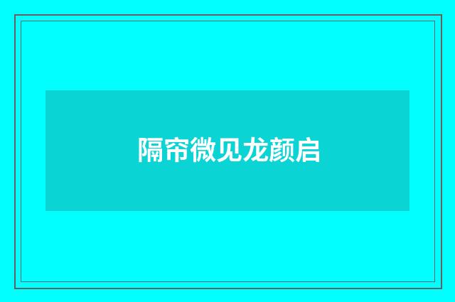 隔帘微见龙颜启