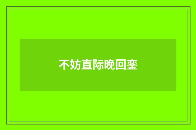 不妨直际晚回銮
