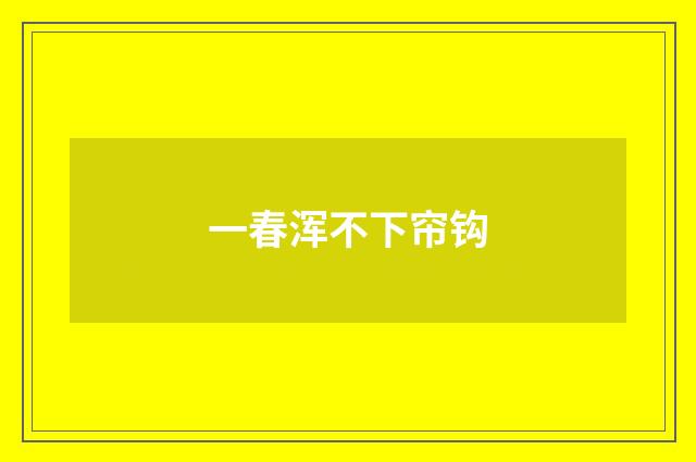 一春浑不下帘钩