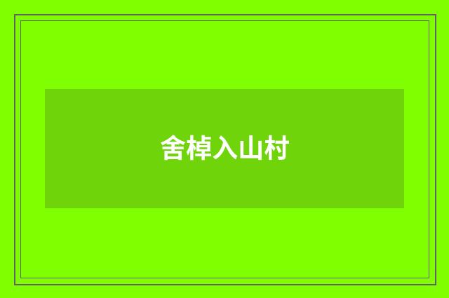 舍棹入山村