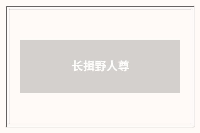 长揖野人尊
