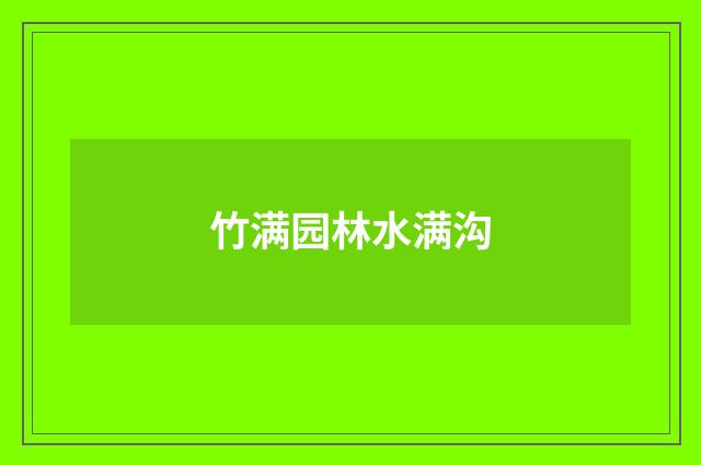 竹满园林水满沟