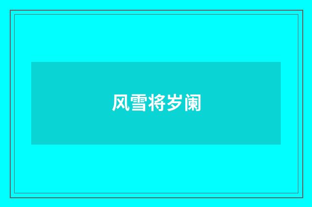 风雪将岁阑