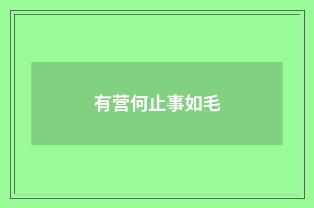 有营何止事如毛