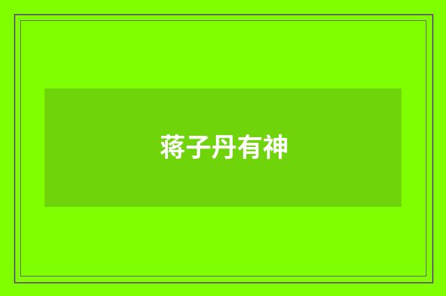 蒋子丹有神