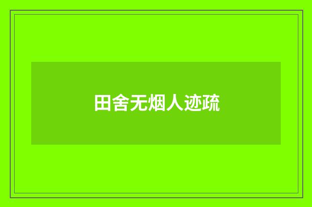 田舍无烟人迹疏