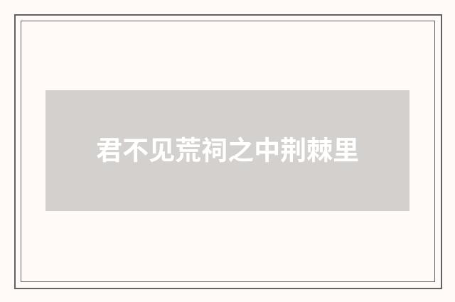 君不见荒祠之中荆棘里
