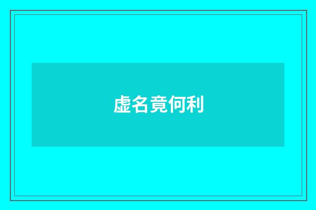 虚名竟何利