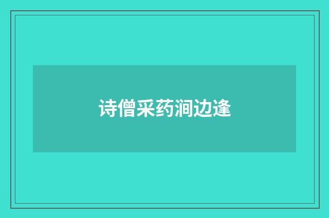 诗僧采药涧边逢