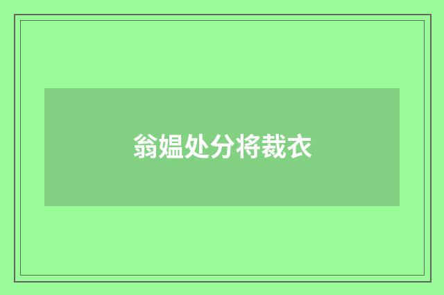 翁媪处分将裁衣