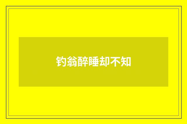 钓翁醉睡却不知