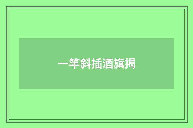 一竿斜插酒旗揭