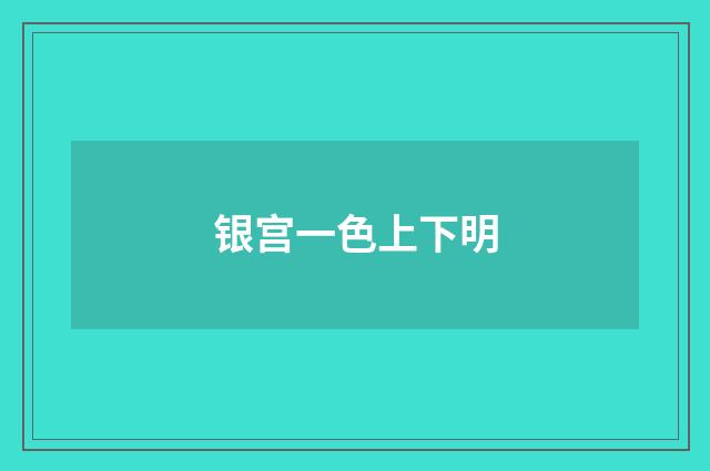 银宫一色上下明