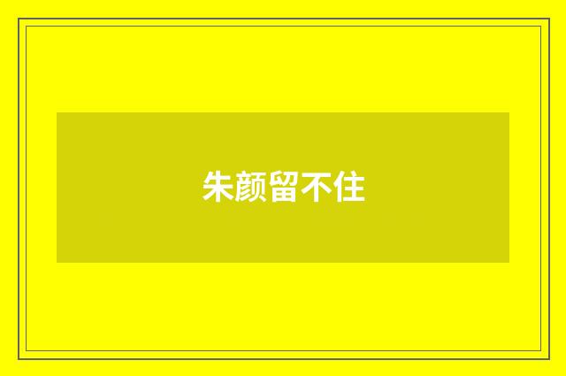 朱颜留不住