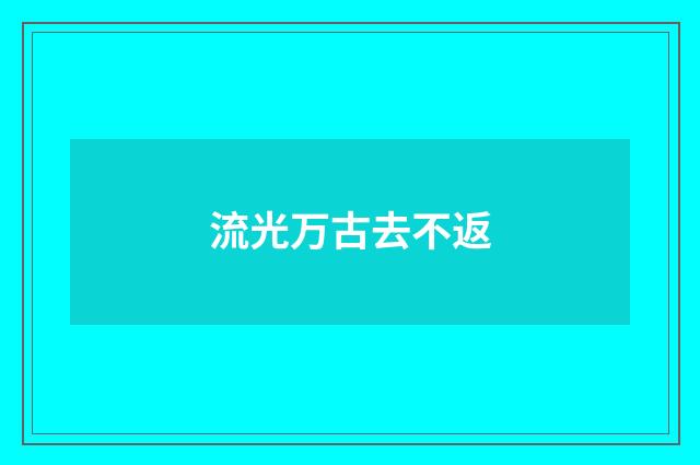 流光万古去不返