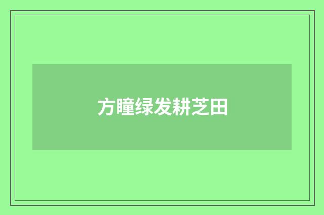 方瞳绿发耕芝田