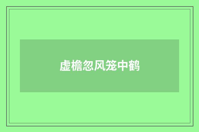 虚檐忽风笼中鹤
