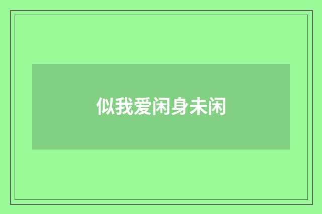 似我爱闲身未闲