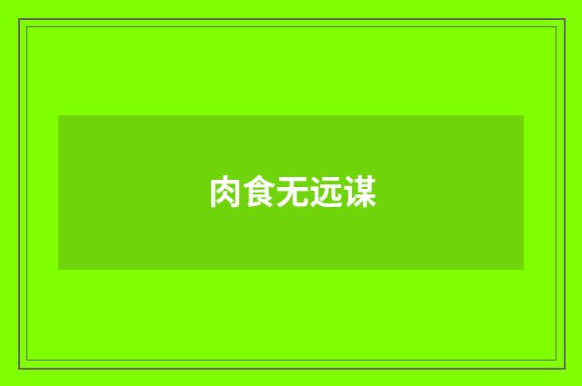 肉食无远谋