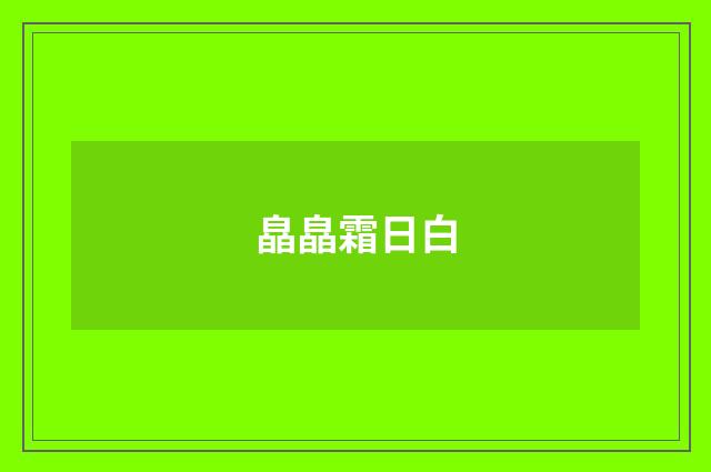 皛皛霜日白