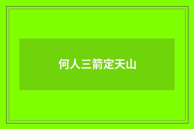 何人三箭定天山