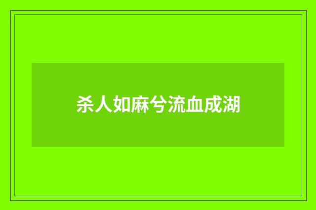 杀人如麻兮流血成湖