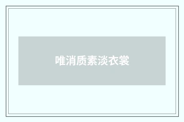 唯消质素淡衣裳