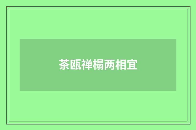 茶瓯禅榻两相宜