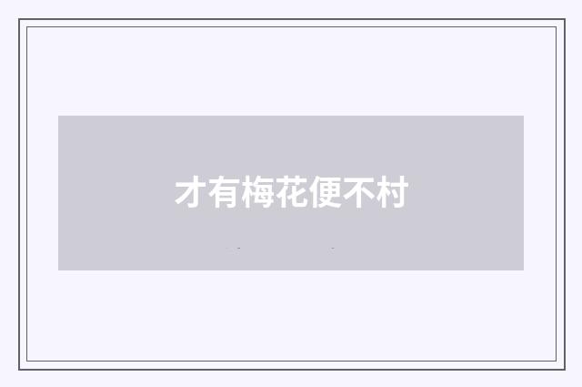 才有梅花便不村