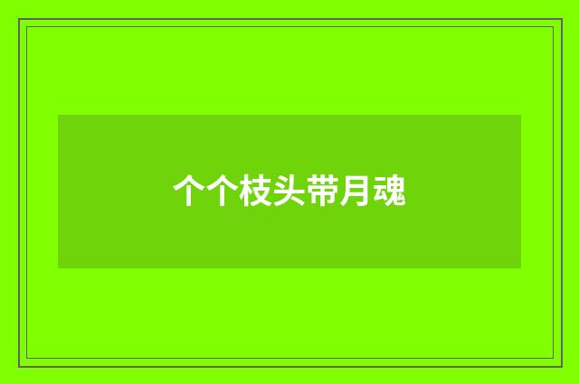 个个枝头带月魂