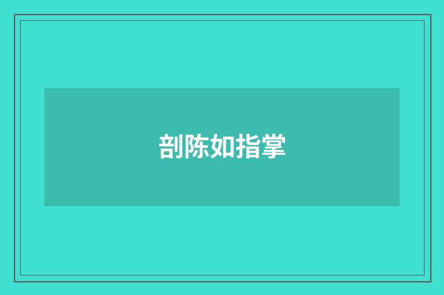 剖陈如指掌