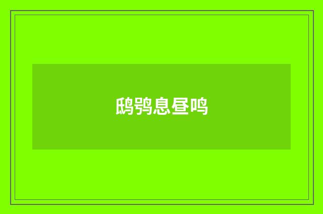 鸱鸮息昼鸣