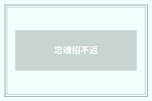 忠魂招不返