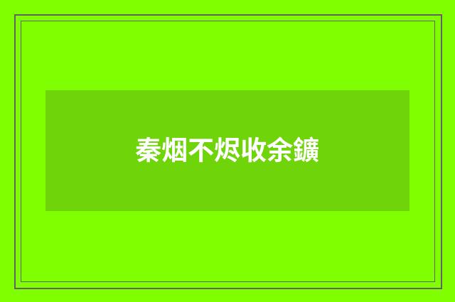 秦烟不烬收余鑛