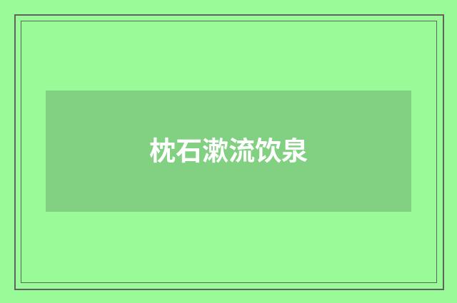 枕石漱流饮泉