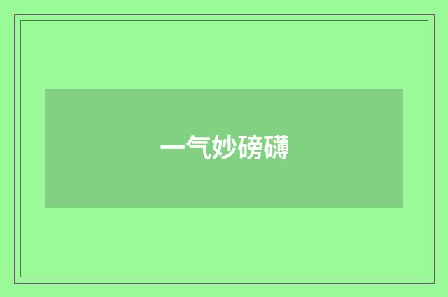 一气妙磅礴