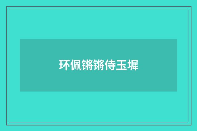 环佩锵锵侍玉墀