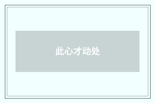 此心才动处