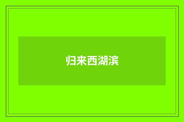 归来西湖滨