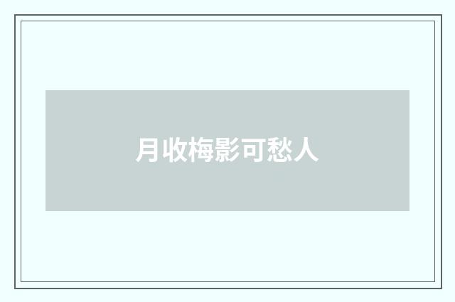 月收梅影可愁人
