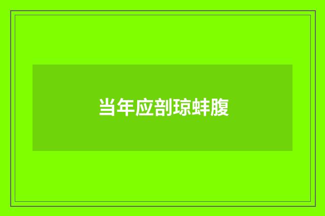 当年应剖琼蚌腹