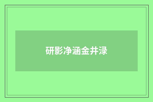 研影净涵金井渌