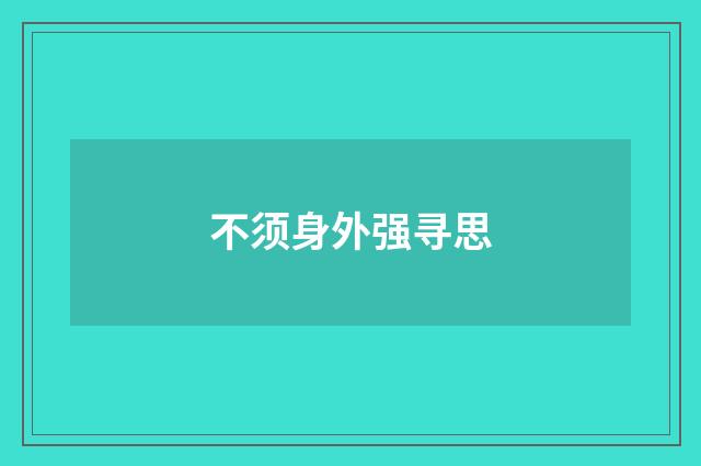 不须身外强寻思