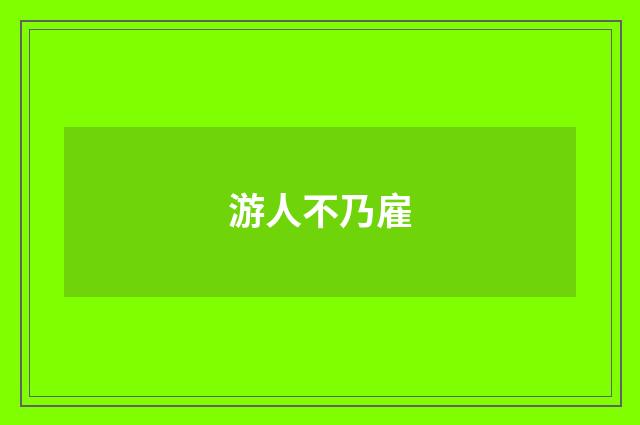 游人不乃雇