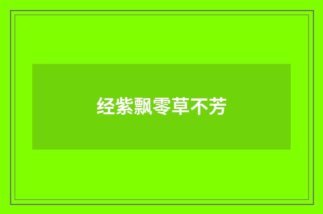 经紫飘零草不芳