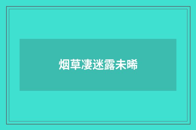 烟草凄迷露未晞