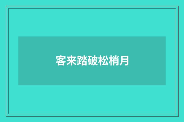 客来踏破松梢月