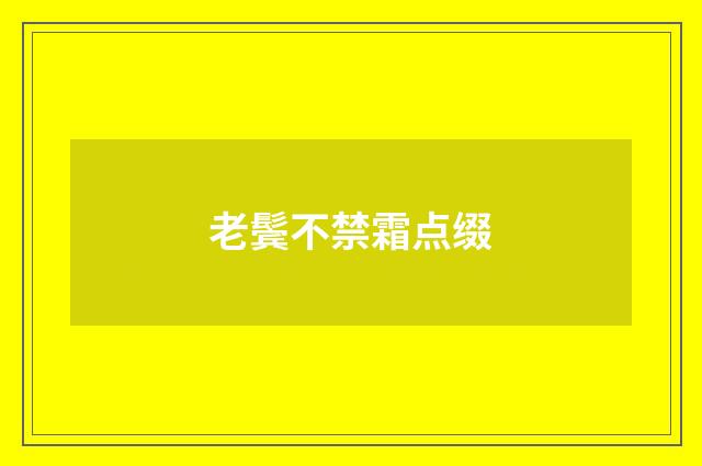 老鬓不禁霜点缀