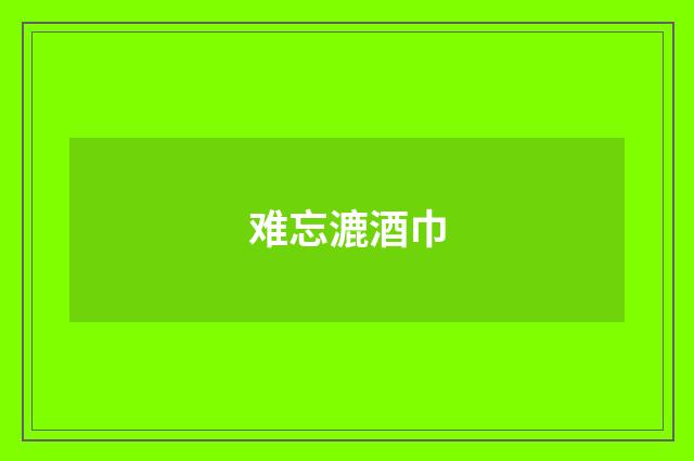 难忘漉酒巾